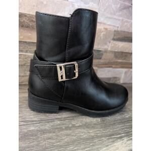 Michael Kors Girls Black Boots Size 12 Casual School Logo Buckle Zip Up